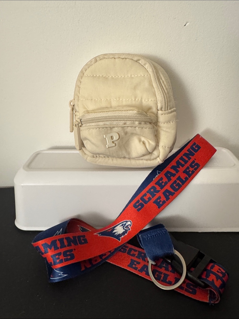 Victoria’s Secret Pink Backpack Keychain with USI Lanyard